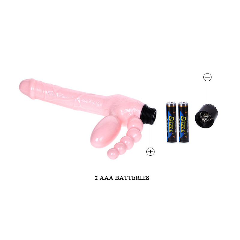 Strapless Arnés Femenino Doble Con Vibración Triple Super Strapless