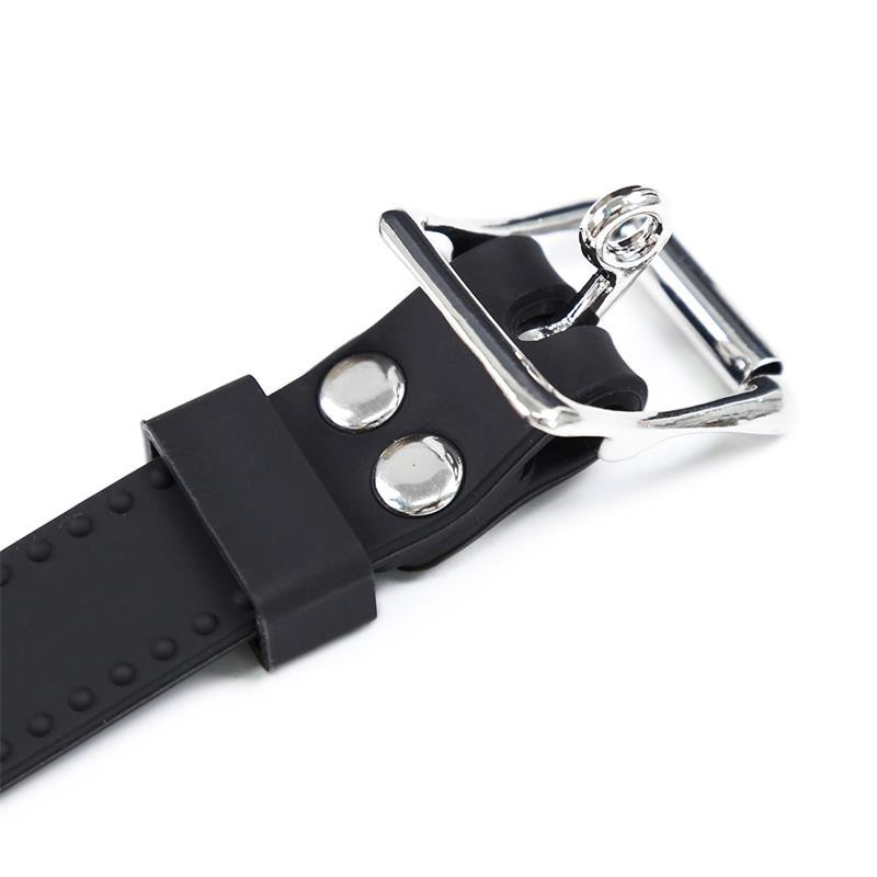 Mordaza Dildo Silicona Negro BDSM Line