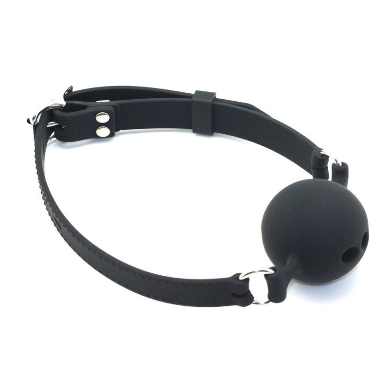 mordaza Transpirable Silicona Negra Fetish Addict M