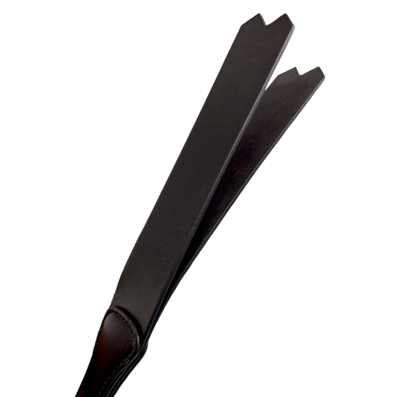 Pala Cuero Doble Negra Aro Dorado