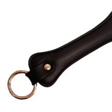 Pala Cuero Doble Negra Aro Dorado